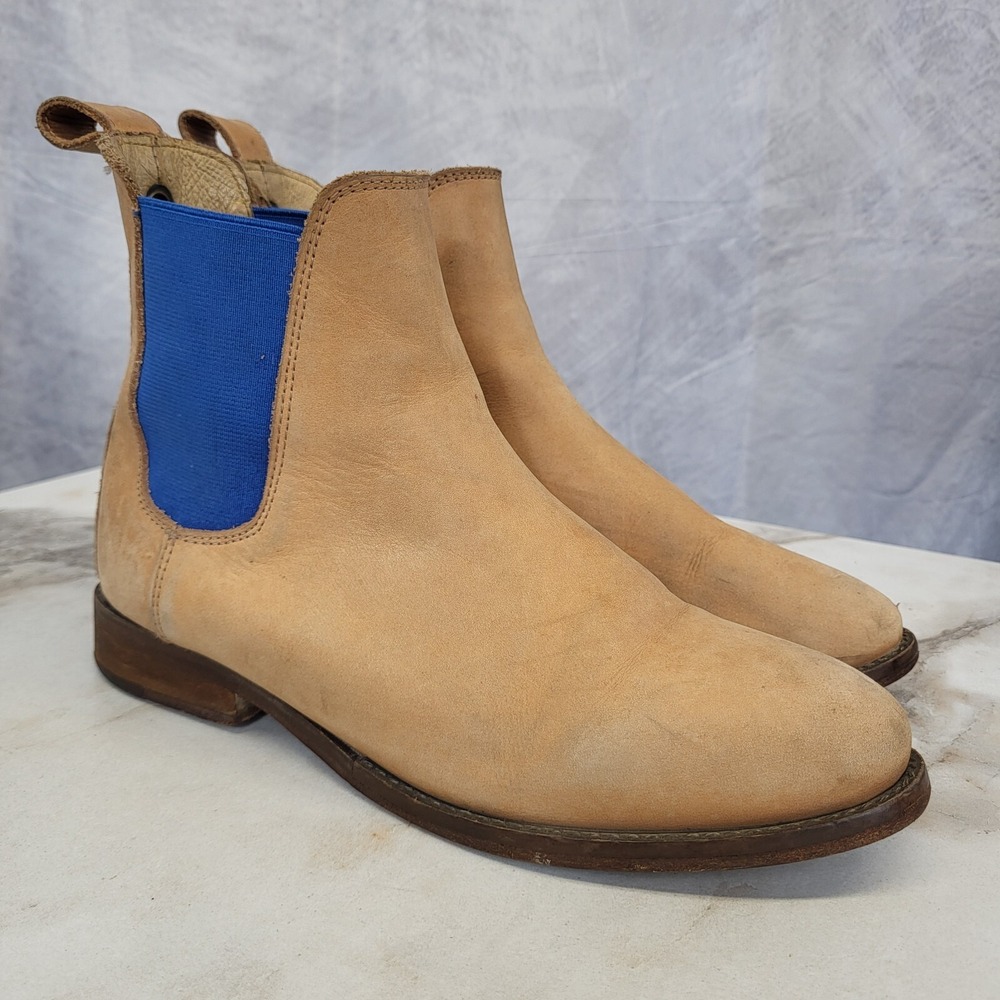 Steve Madden Janice Camel/Cobalt Blue Chelsea Boots Women's 7